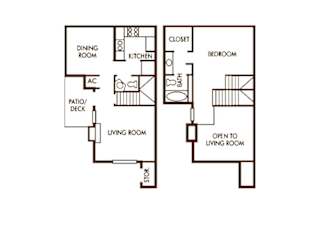 One Bedroom One and a half  Bathroom