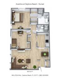 Aventine at Daytona Beach - Sunset floor plan.