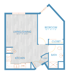 The Residences at Stone Creek in Milton, Washington One Bedroom Floor Plan