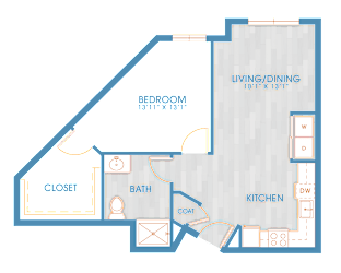 The Residences at Stone Creek in Milton, Washington One Bedroom Floor Plan