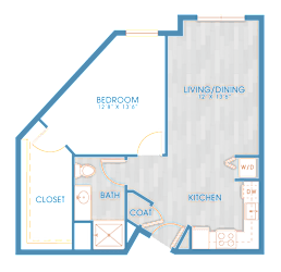 The Residences at Stone Creek in Milton, Washington One Bedroom Floor Plan