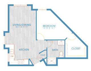 The Residences at Stone Creek in Milton, Washington One Bedroom Floor Plan