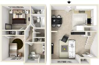 a floor plan of a 2 bedroom apartment at the crossings at white marsh apartments in white marsh
