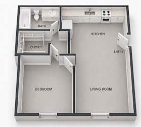 A diagram of a house layout with labeled rooms.
