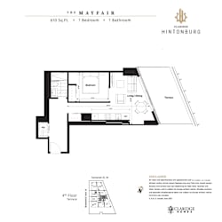 A floor plan for a property at The Mayfair shows a 4th floor terrace.