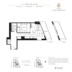 A floor plan for a 5th-28th floor typical unit with baltoy.