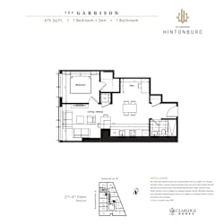 A floor plan for a property at The Garrison showing a 2nd and 3rd floor.