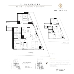 A floor plan for a property called The Bayswater by Claridge Hintonburg.
