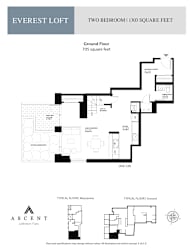Floor plan for a two bedroom apartment.