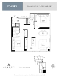 A black and white image of a floor plan for a two bedroom apartment.