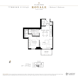 A floor plan for a Claridge Royale suite shows a living area, dining room, and bedroom.