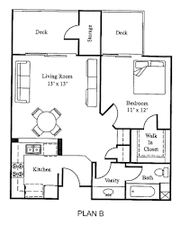 Plan B 1Bed 1 Bath Floor Plan at Loma Linda Springs, Loma Linda, CA