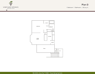 A floor plan for a Vineyard Springs apartment.