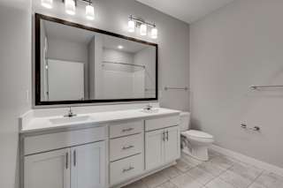 Large Bathroom Vanity With White Cabinetry