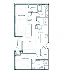 A black and white image of a floor plan for a house.