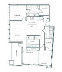 A black and white image of a floor plan for a house.