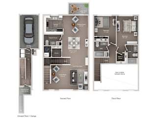 a multi-level townhome with garage