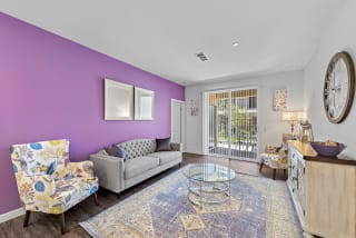 Living Room With Expansive Window at LEVANTE APARTMENT HOMES, California, 92335