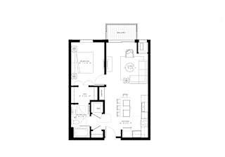 bedroom floor plan of 55 north luxury apartments to rent in the north end of boston