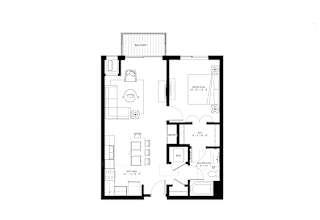 floor plan of 55 north luxury apartments to rent in the north end of boston