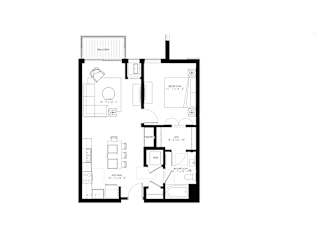 bedroom floor plan of 55 north luxury apartments to rent in the north end of boston