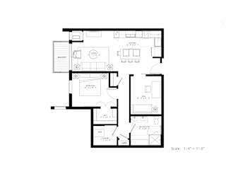 floor plan of 55 north luxury apartments to rent in the north end of boston