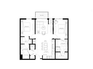 floor plan of 55 north luxury apartments to rent in the north end of boston
