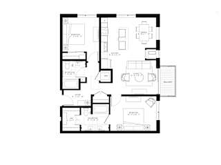 a black and white floor plan of a house