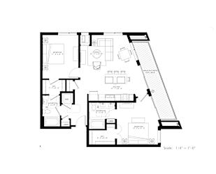 floor plan of 55 north luxury apartments to rent in the north end of boston