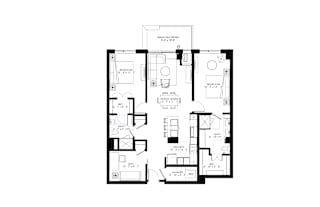 bedroom floor plan of 55 north luxury apartments to rent in the north end of boston