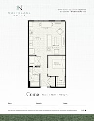 A floor plan for a property rented by Northlake Lofts.