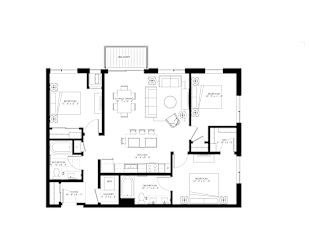 a black and white floor plan of a house