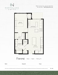 A floor plan for a property rented by Northlake Lofts.
