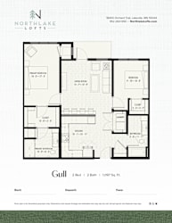 A floor plan for a property rented by Northlake Lofts.