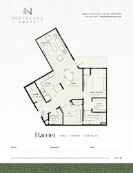 A floor plan for a property rented by Northlake Lofts.
