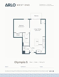 A floor plan for a property rented by Arlo West End.