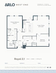 A floor plan for a property by Arlo West End.