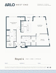 A floor plan for a property by Arlo West End.