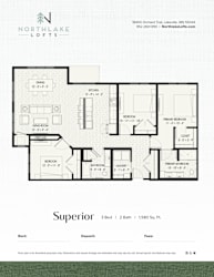 A floor plan for a property rented by Northlake Lofts.