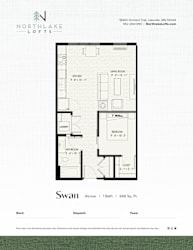 A floor plan for a property rented by Northlake Lofts.