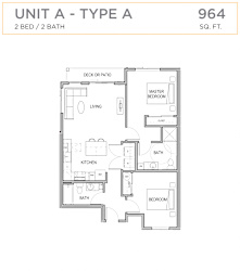 Floor Plan 2 Bedroom 2 Bathroom A