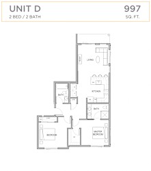 Floor Plan 2 Bedroom 2 Bathroom D