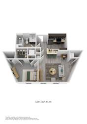 A 2 floor plan of a house with labeled rooms.