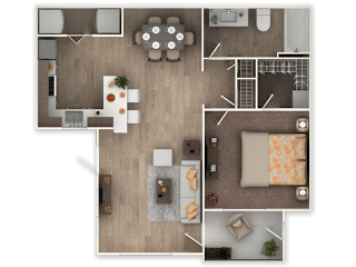 one bed one bath with small patio