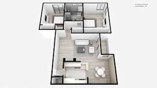 Two Bed + Two Bath Floorplan