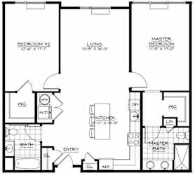 2A Floor Plan at The Botanic, Carteret