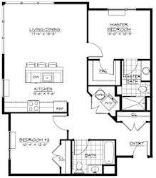 2F Floor Plan at The Botanic, Carteret, 07008