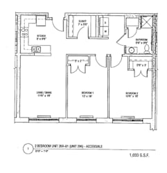 2 bedroom unit