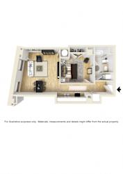 Floor Plan 1 Bedroom Apartment