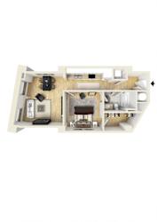 Floor Plan 1 Bedroom Apartment